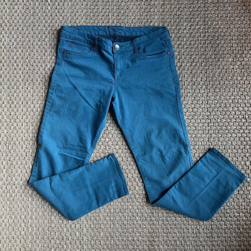 Kut From The Kloth Jeans Sz 12 Teal Straight Leg Mid Rise